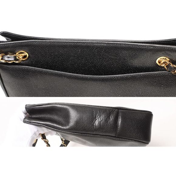 Chanel Chain Shoulder Caviar Skin Black Gold Shoulder Bag - Picture 5 of 5